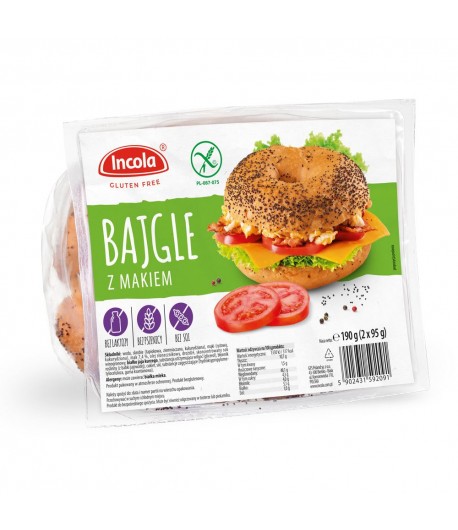 Bajgle z makiem bezglutenowe - INCOLA 190 g (2x95g)