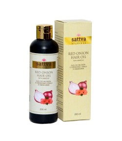 Olej do włosów z czerwoną cebulą i hibiskusem - Sattva 200 ml