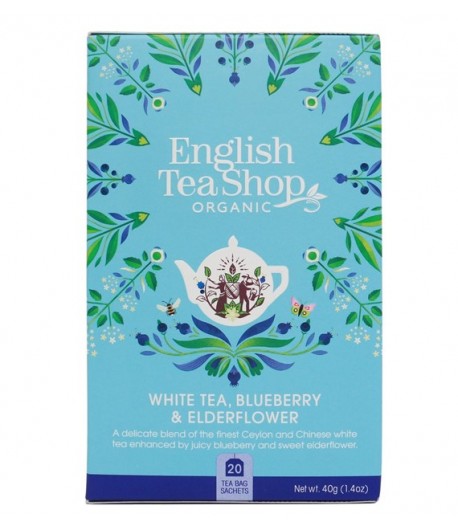 Herbata biała z dzikim bzem i borówką BIO (20 x 2 g) - ENGLISH TEA SHOP ORGANIC 40 g