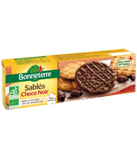 Ciastka oblane gorzką czekoladą BIO - BONNETERRE 120 g