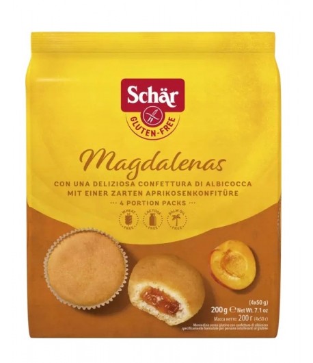 Magdalenas - babeczki z nadzieniem morelowym bezglutenowe (4x50g)  - SCHAR 200 g