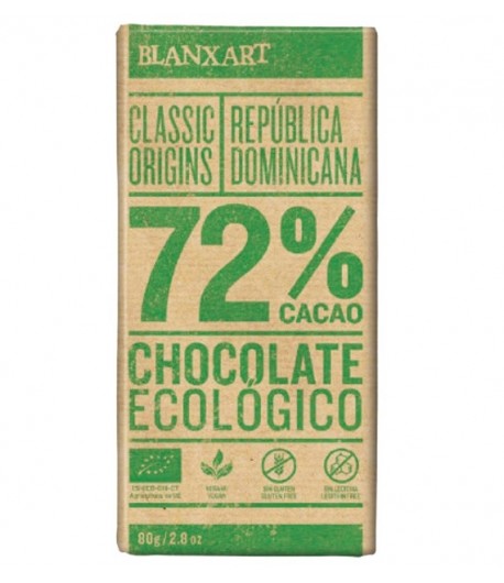 Czekolada gorzka 72% DOMINIKANA BIO - BLANXART 80 g