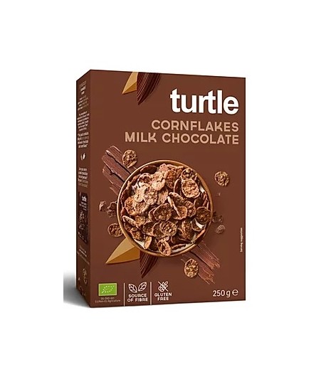 Płatki Kukurydziane w polewie z Mlecznej Czekolady bezglutenowe BIO - TURTLE 250 g