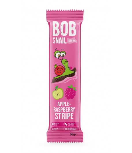 Przekąska stripe JABŁKO - MALINA bez dodatku cukru bezglutenowa - BOB SNAIL 14 g