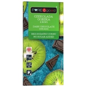 Czekolada gorzka z Kiwi bez dodatku cukru - PURE & GOOD 75 g