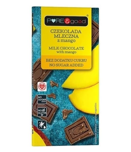 Czekolada mleczna z mango bez dodatku cukru - PURE & GOOD 75 g