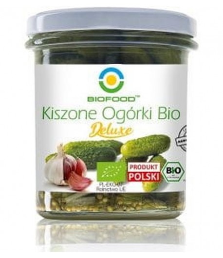 Ogórki Kiszone Deluxe BEZGLUTENOWE BIO - BIO FOOD  320 g (230 g)