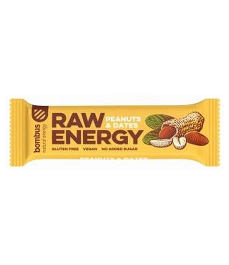 Baton RAW ENERGY orzech ziemny-daktyl bezglutenowy - bombus 50 g