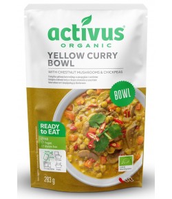 Danie żółte curry z brązowymi pieczarkami i ciecierzycą bezglutenowe BIO - Activus 400 g