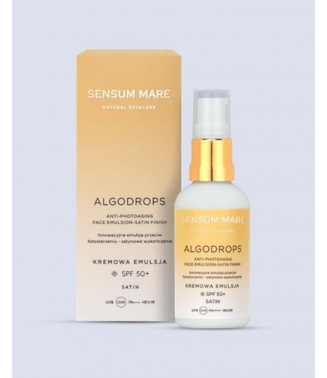 ALGODROPS Emulsja ochronna przeciw fotostarzeniu, satynowe wykończenie SPF 50 UVB UVA PA++++ HEV/IR - Sensum Mare 30 ml