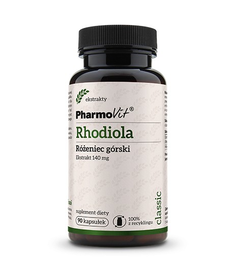 RHODIOLA - Różeniec Górski ekstrakt (140mg) bezglutenowy - PHARMOVIT 90 kapsułek