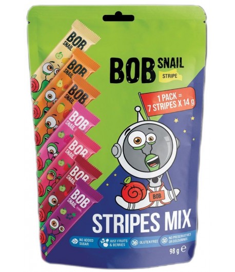 Zestaw przekąsek owocowych bez dodatku cukru bezglutenowy - BOB SNAIL 98 g