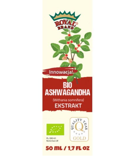 ASHWAGANDHA ekstrakt w kroplach BIO - ROYAL BRAND 50 ml