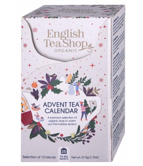 Kalendarz adwentowy zestaw herbatek biały 25 sasz. BIO - English Tea Shop Organic 37,5 g