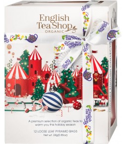 Zestaw herbat świątecznych piramidki Holiday WHITE (12x2) BIO - English Tea Shop Organic 24 g