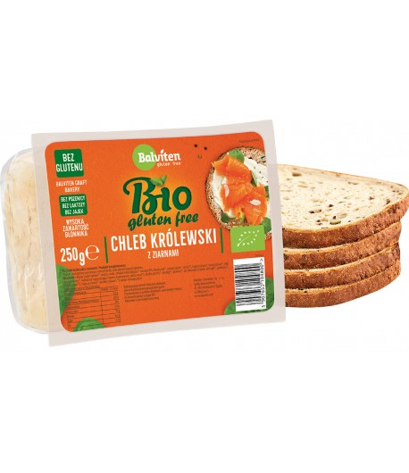 Chleb Królewski z ziarnami bezglutenowy krojony BIO - BALVITEN 250 g
