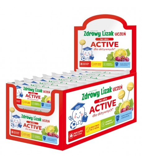 Lizak o smaku winogrono - cytryna dla aktywnych bez cukru bezglutenowy - STARPHARMA 6 g