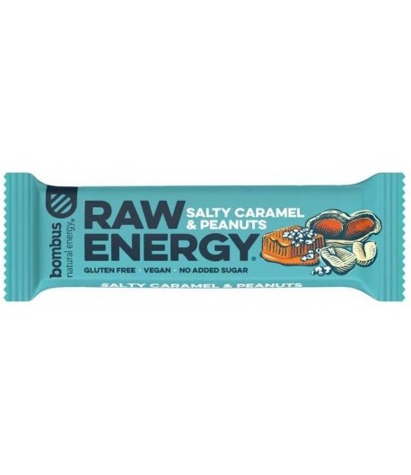 Baton RAW ENERGY słony karmel – orzech ziemny bezglutenowy - bombus 50 g