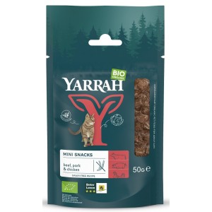 Przysmak - kostki wołowiny, wieprzowiny i kurczaka BIO (dla kota dorosłego) - YARRAH 50 g