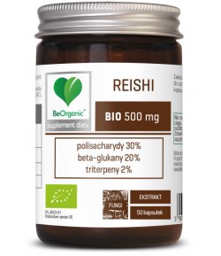 Reishi ekstrakt 30/20/2 500 mg BIO - BeOrganic 50 kapsułek
