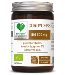 Cordyceps ekstrakt 30/7/0,5 500mg BIO - BeOrganic 50 kapsułek
