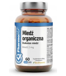 MIEDŹ ORGANICZNA (2 mg) BEZGLUTENOWA - PHARMOVIT 60 KAPSUŁEK