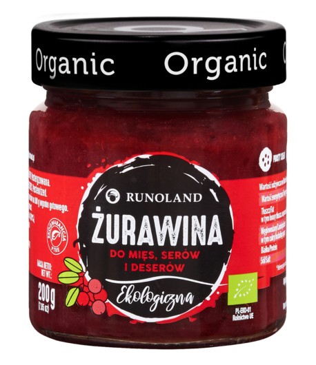 Żurawina do mięs, serów i deserów BIO - RUNOLAND 200 g