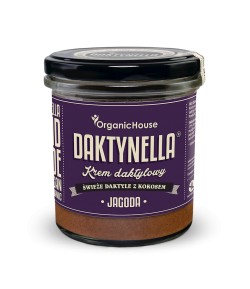 Krem KOKOS - DAKTYLE MEDJOOL - JAGODA bezglutenowy BIO - ORGANICHOUSE (DAKTYNELLA) 280 g