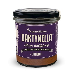 Krem KOKOS - DAKTYLE MEDJOOL - JAGODA bezglutenowy BIO - ORGANICHOUSE (DAKTYNELLA) 280 g