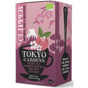 Herbata Zielona Jaśminowa o smaku Brzoskwiniowym (TOKYO GARDENS) BIO (20 x 2 g)  - Clipper 40 g
