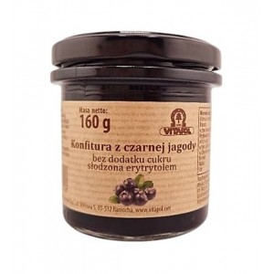 Konfitura z Czarnej Jagody słodzona erytrytolem bez dodatku cukru - VITAPOL 160 g