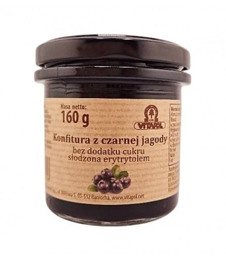 Konfitura z Czarnej Jagody słodzona erytrytolem bez dodatku cukru - VITAPOL 160 g