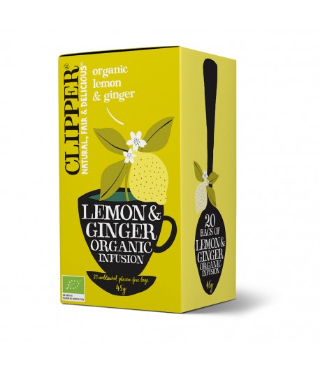 Herbatka z IMBIREM I CYTRYNĄ BIO (20 x 2,5 g) - CLIPPER 50 g