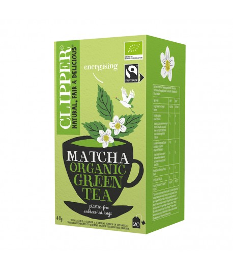 Herbata Zielona z ACEROLĄ I MATCHĄ FAIR TRADE BIO (20 x 2 g) - CLIPPER 40 g