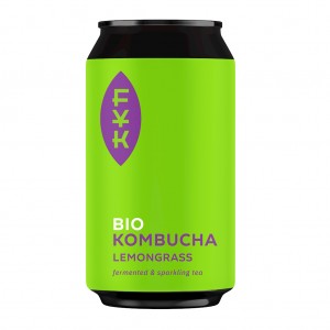 Kombucha Herbata Czarna z Trawą Cytrynową bezglutenowa BIO - FOREVER YOUNG KOMBUCHA 330 ml
