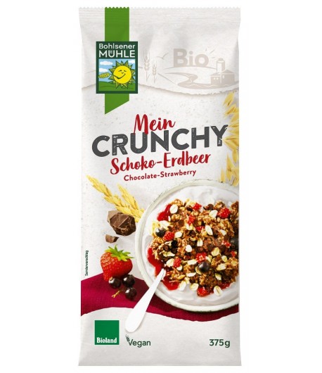 Crunchy Czekoladowo - Truskawkowe BIO - BOHLSENER MUHLE 375 g