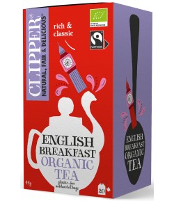 HERBATA CZARNA ENGLISH BREAKFAST FAIR TRADE BIO (20 x 2,2 g) - CLIPPER 44 g