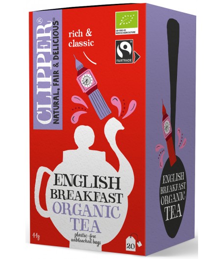 HERBATA CZARNA ENGLISH BREAKFAST FAIR TRADE BIO (20 x 2,2 g) - CLIPPER 44 g