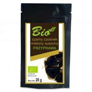 Czarny czosnek mielony suszony bezglutenowy BIO - PRZETWORY Z NATURY 20 g