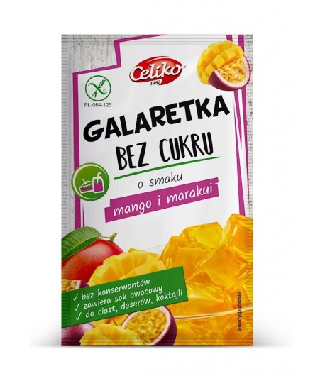 Galaretka bez cukru o smaku Mango i Marakui bezglutenowa - CELIKO 14 g