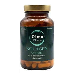 Kolagen ANTI AGE z Kwasem Hialuronowym i Witaminą C - OLMA PHARM 90 kapsułek