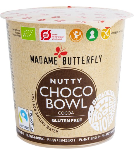 Owsianka błyskawiczna CZEKOLADA - ORZECHY LASKOWE bezglutenowa BIO - MADAME BUTTERFLY 55 g