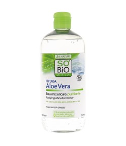 Oczyszczająca i matująca woda micelarna do demakijażu z aloesem - SO'BiO Etic 500 ml