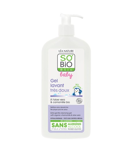 Hipoalergiczny organiczny płyn do mycia ciała i włosów dla dzieci i niemowląt - SO'BiO Etic 500 ml