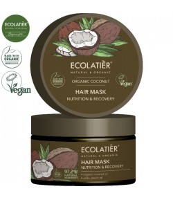 Maska do włosów z organicznym kokosem Odżywienie i Odnowa - ECOLATIER 250 ml