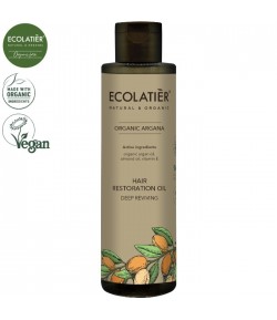 Głęboko odżywiający olejek do włosów z organicznym olejem arganowym - ECOLATIER 200 ml