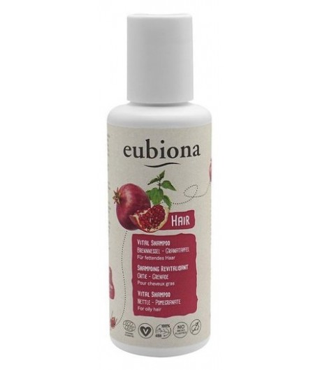 Szampon z pokrzywą i granatem do włosów przetłuszczających się - Eubiona 200 ml