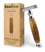 Maszynka do golenia z bambusowym uchwytem - srebrna Classic Silver - Bambaw