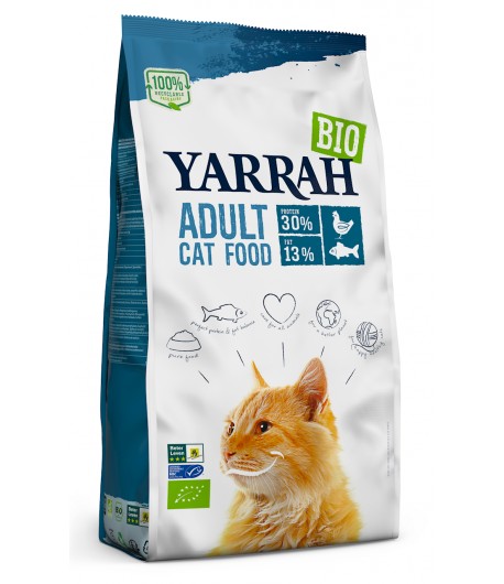 Karma z kurczakiem i rybą BIO (dla kota dorosłego) - YARRAH 800 g