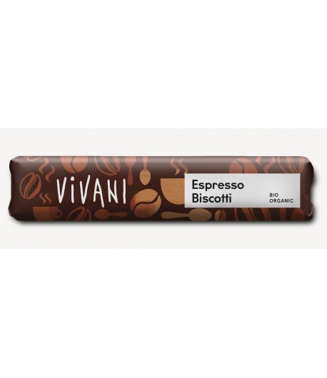 Baton z nadzieniem mleczno - kawowym i herbatnikami w polewie BIO - VIVANI 40 g